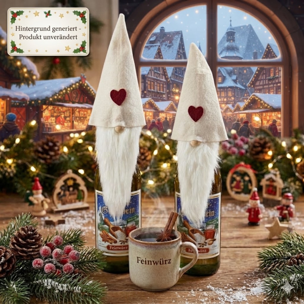 Niedliches 2er Set Flaschenüberzieher Santa